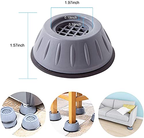UNiiCART Washer Dryer Anti Vibration Pads with Suction Cup Feet. (Set of 4 PCS)