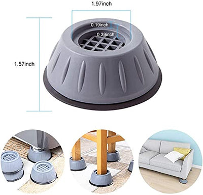 UNiiCART Washer Dryer Anti Vibration Pads with Suction Cup Feet. (Set of 4 PCS)