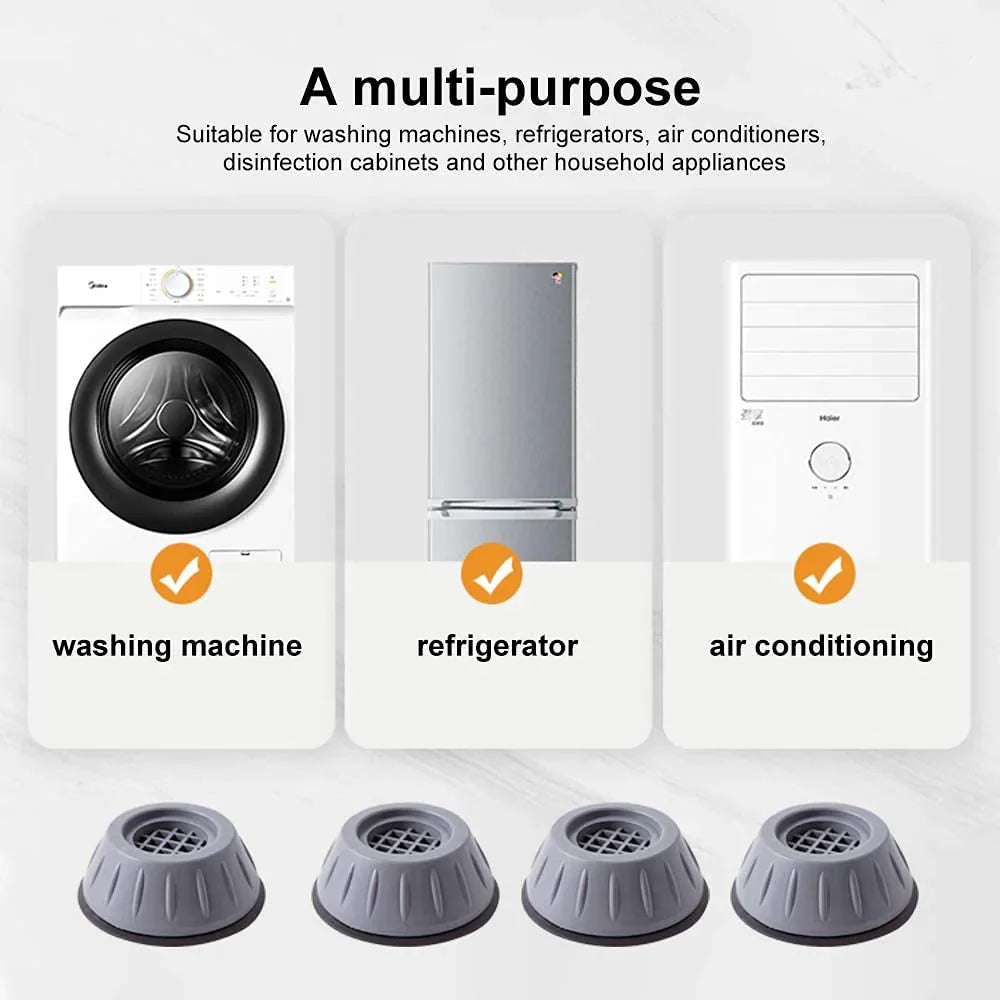 UNiiCART Washer Dryer Anti Vibration Pads with Suction Cup Feet. (Set of 4 PCS)