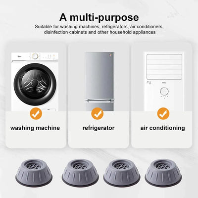 UNiiCART Washer Dryer Anti Vibration Pads with Suction Cup Feet. (Set of 4 PCS)