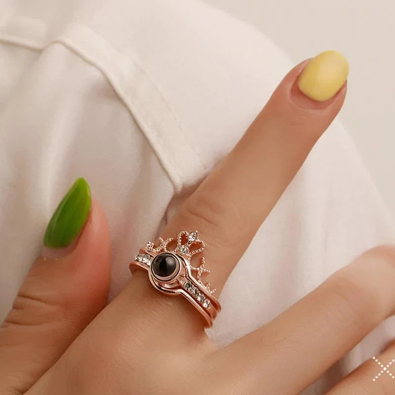 VALENTINE'S SPECIAL 100 Languages "I LOVE YOU" Crown Ring